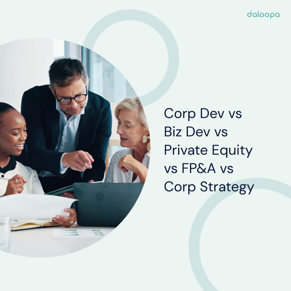 Corp Dev Components Corp Dev vs Biz Dev vs Private Equity vs FP&A vs Corp Strategy